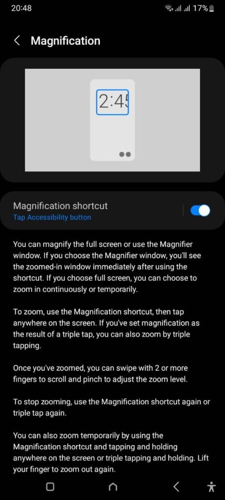 Where is Magnifier on Samsung