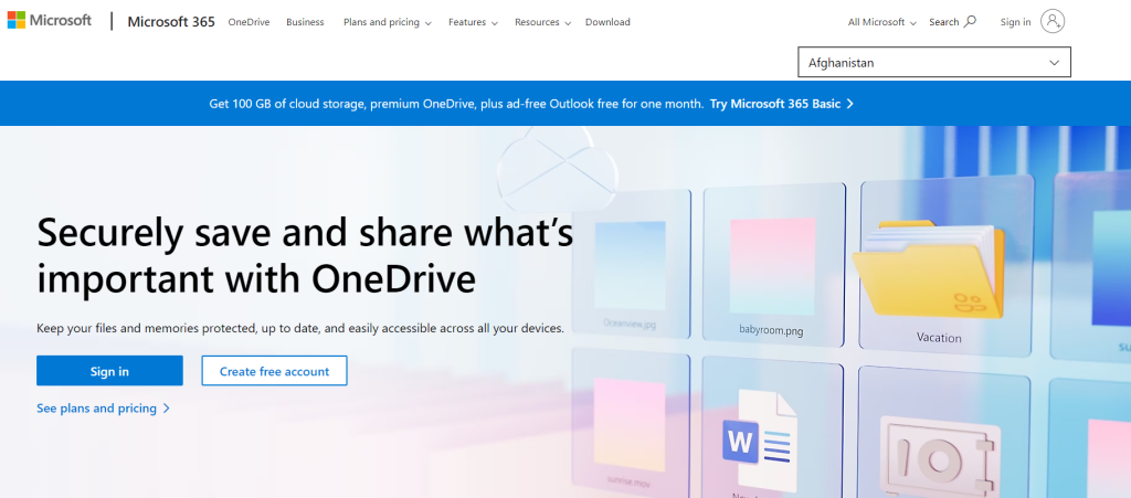 Microsoft OneDrive www.microsoft.com