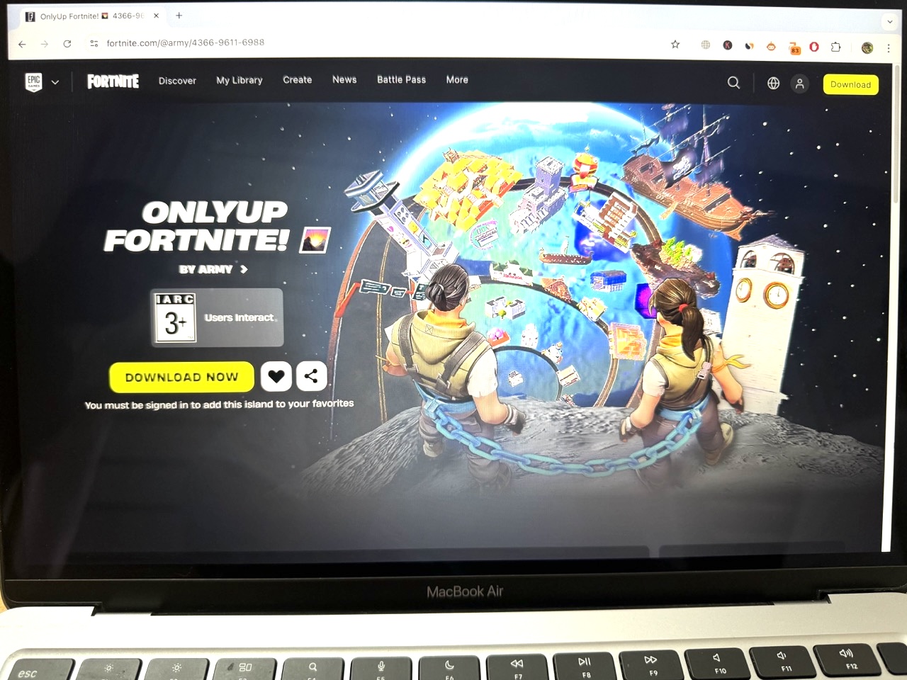 Fortnite on MacBook Air