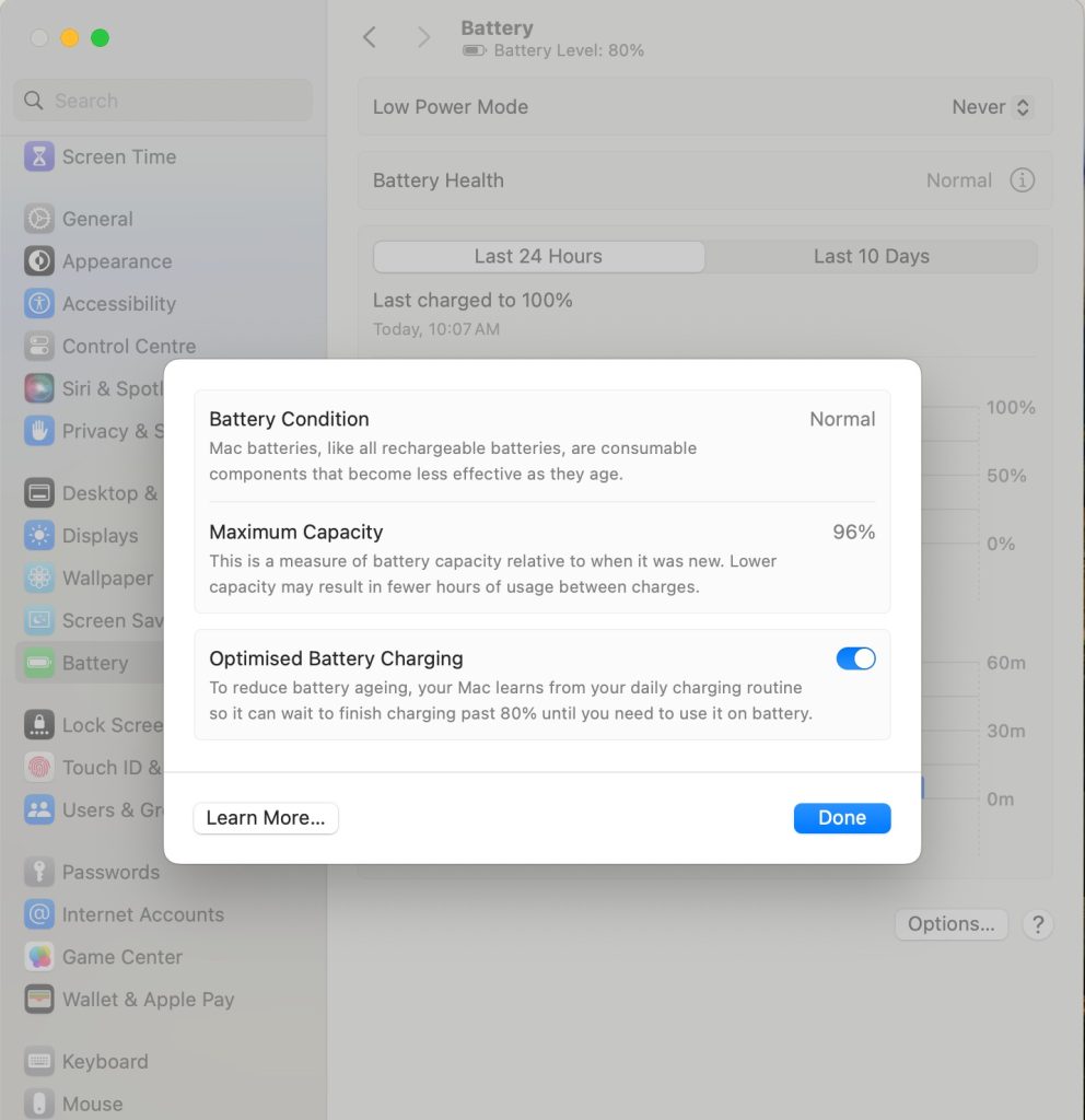 macbook battery health