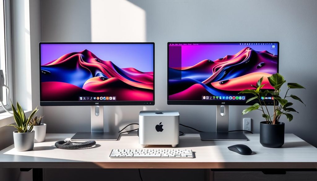 Mac Mini Dual Monitor Workspace Setup